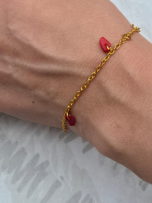 bracelet couleur rouge écarlate